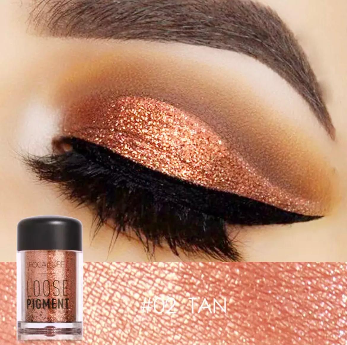 Tan loose pigment eye shadow