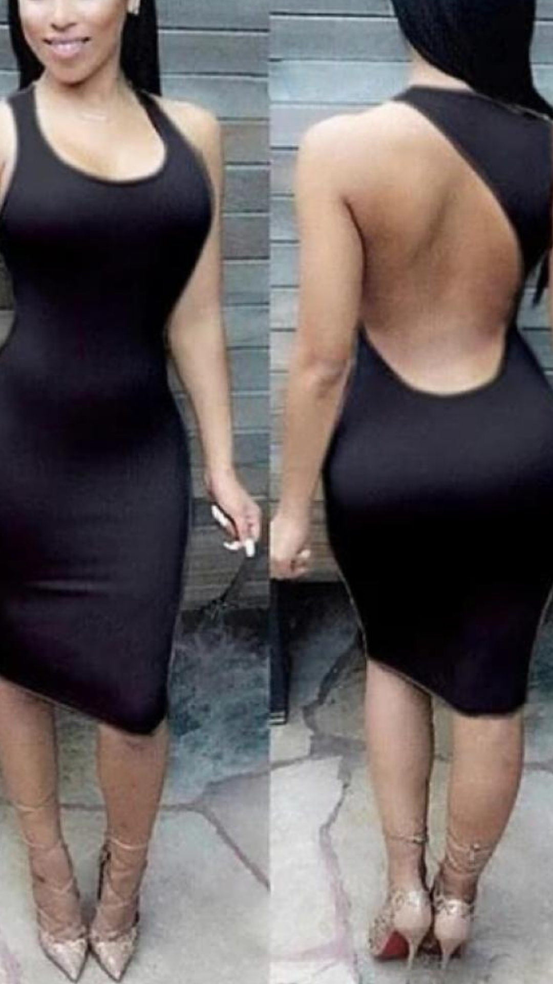 Black Cut Out Midi Dress