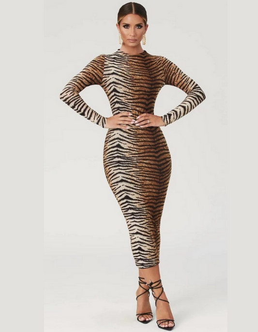 Tiger Print Maxi Dress