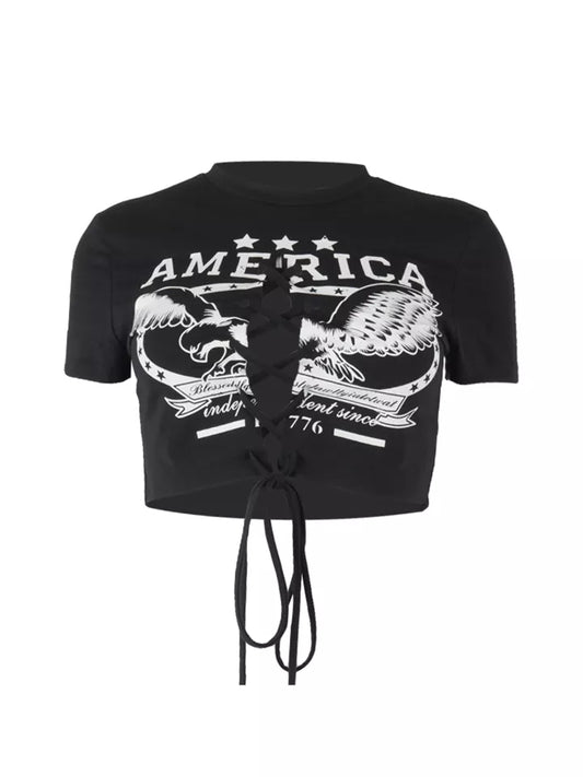 Cut Out Laced Front Top