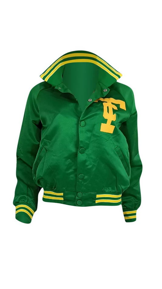 Green Jersey Bomber Jacket