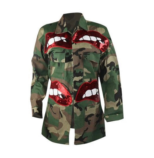 Camo Long Sleeve Jacket