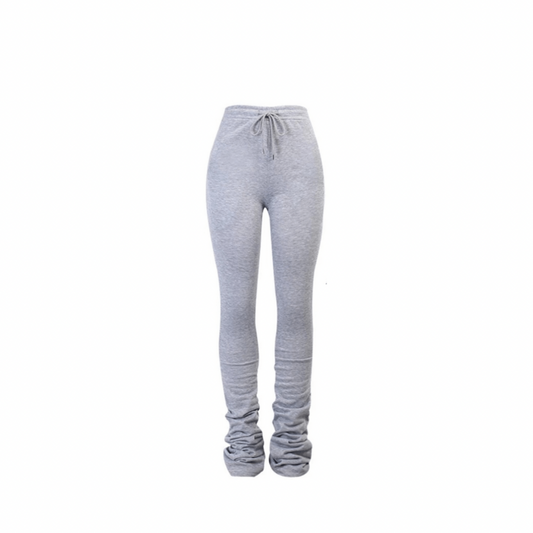 Grey Stack Ruched Joggers